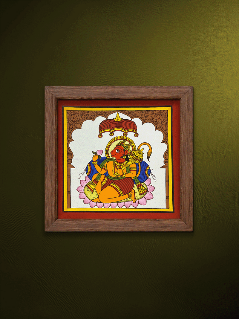 Shop The Divine Devout: Lord Hanuman in Phad painting by Kalyan Joshi