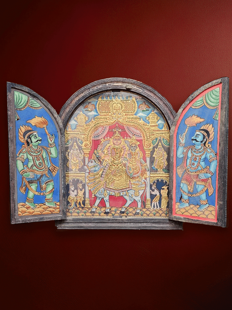 Shop The Divine Family: Lord Shiva's Blessings in Tanjore art by Sheratone Antique Arts