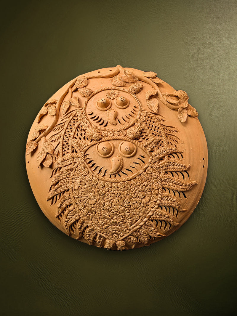 Shop The Embrace of Wisdom: Owls Terracotta by Dolon Kundu