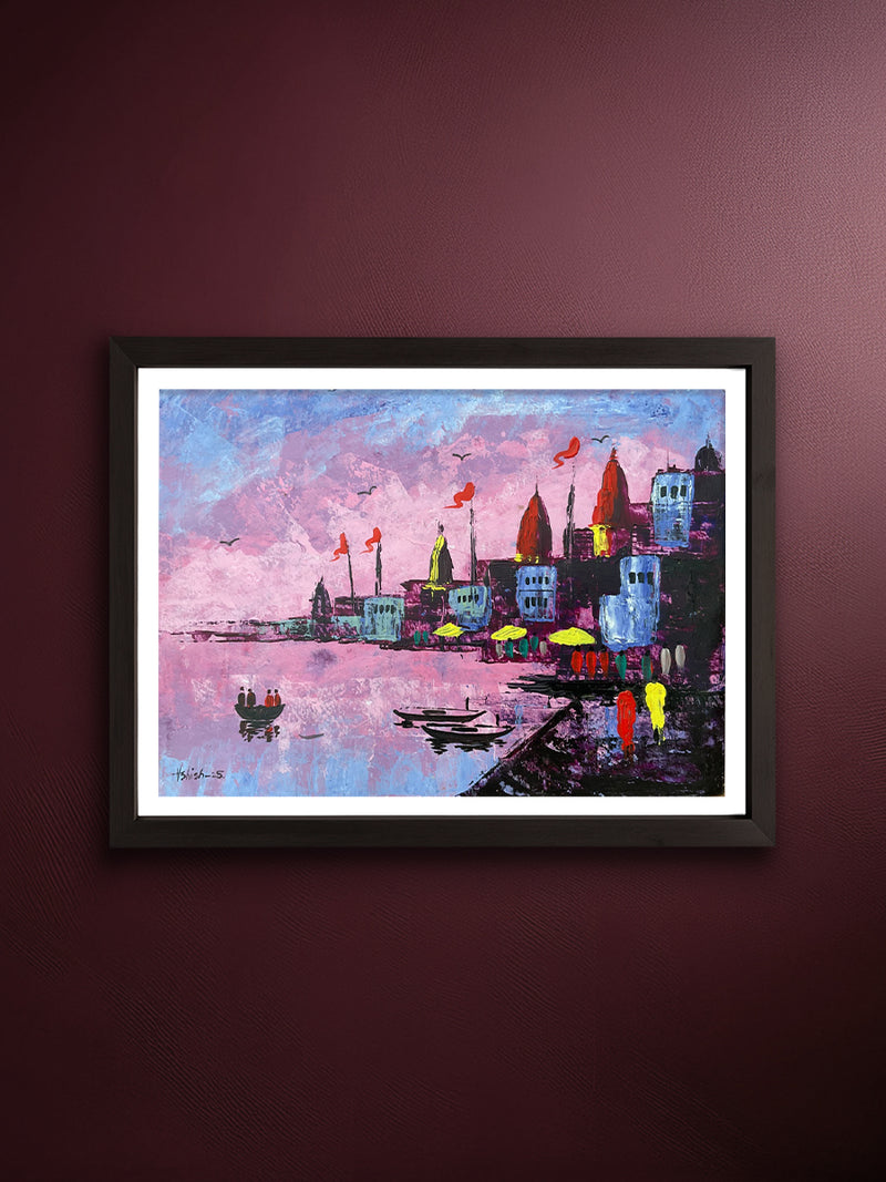 Shop The Eternal Devotion: Varanasi Ghat in Acrylic by Ashish Kumar Mishra