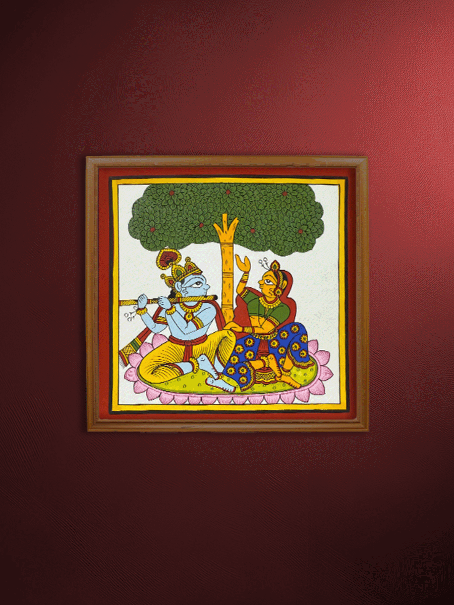 Shop The Eternal Lovers: Lord Krishna and Radha in Phad by Kalyan Joshi