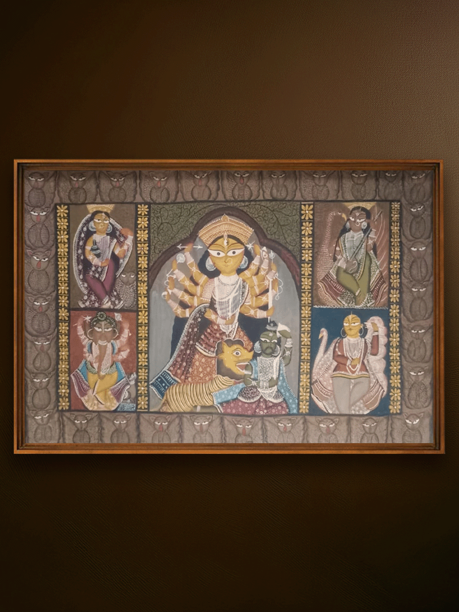 Shop The Festival of Shakti: Along with Lord Ganesha and Kartikeya in Kalighat and Pattachitra Art by Sonali Chitrakar