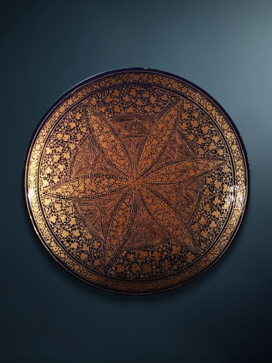 Shop The Floral Bliss: Leaves and Vines Wall Plate in Kashmiri paper mache by Riyaz Khan