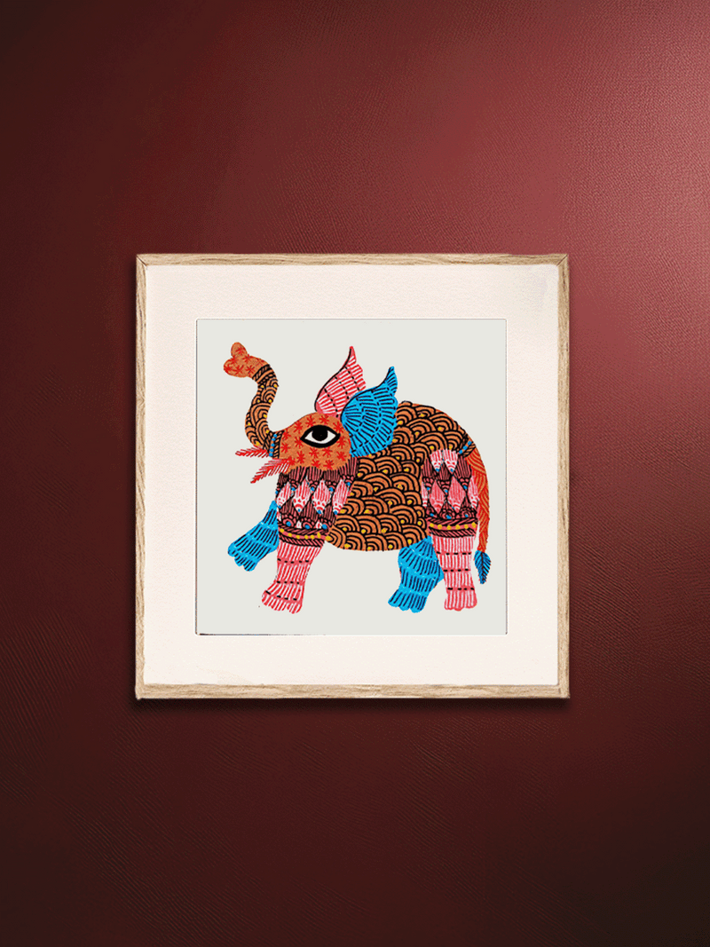 Shop The Gentle Giant: Elephant in Gond by Kailash Pradhan