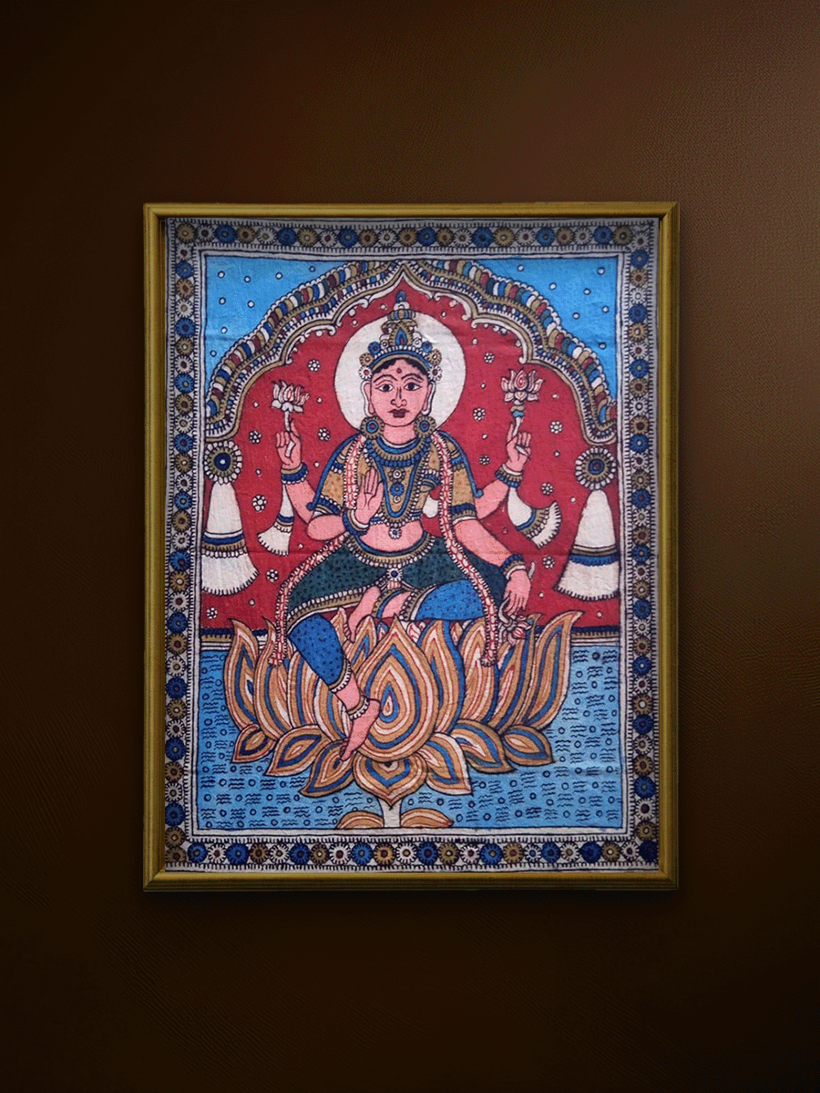 Shop The Goddess of Wealth: Lakshmi in Kalamkari by Siva Reddy