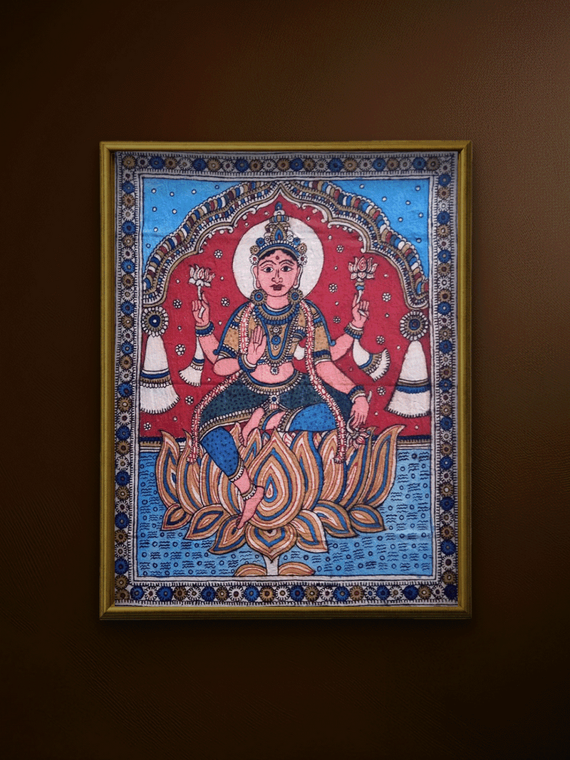 Shop The Goddess of Wealth: Lakshmi in Kalamkari by Siva Reddy