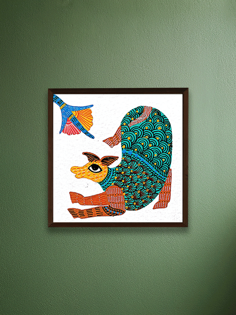 Shop The Graceful Wanderer: A Deer in Gond by Kailash Pradhan