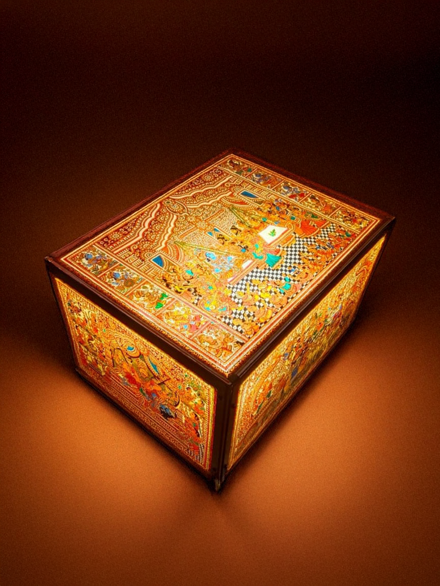 Shop The Heroic Deeds of Lord Vishnu and his incarnations: A Masterpiece in Tholu Bommalata by Kanday Anjanappa