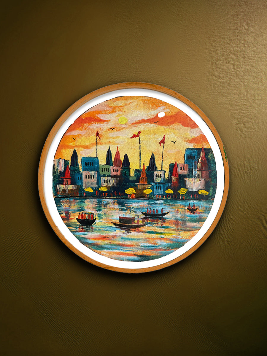 Shop The Majestic Land of Devotion: Banaras Ghat in Acrylic by Ashish Kumar Mishra