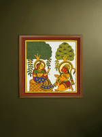 Shop The Messenger's Visit: Lord Hanuman and Sita in Phad Painting by Kalyan Joshi