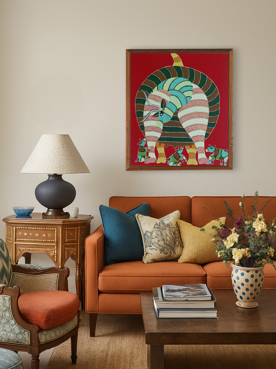 Shop The Nature's Gaze in Gond painting by Saroj Venkat Shyam