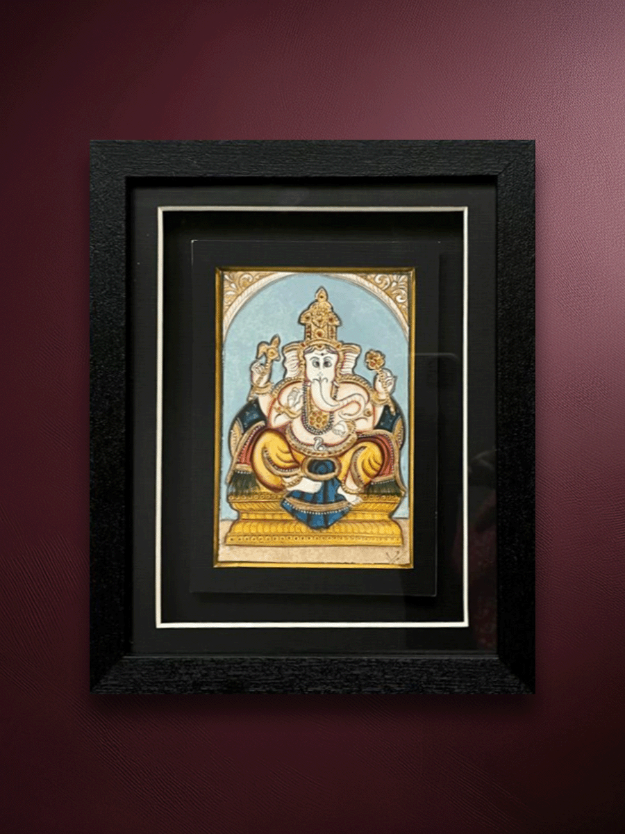 Shop The Remover of Obstacles: Lord Ganesha in Mysore art by Hemalatha B