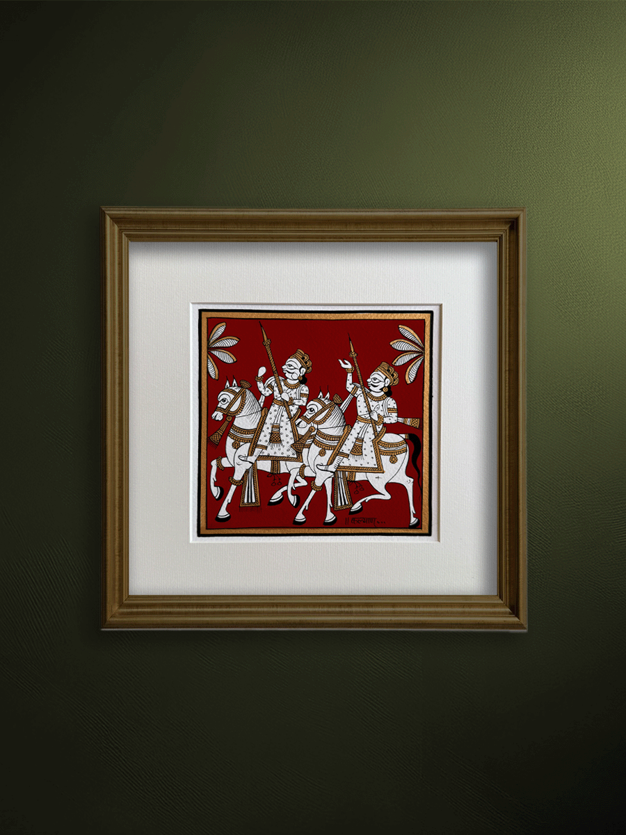 Shop The Royal Cavalry in Procession: A Phad Painting by Kalyan Joshi