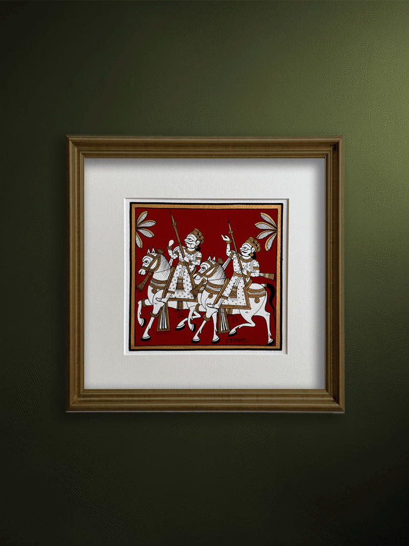 Shop The Royal Cavalry in Procession: A Phad Painting by Kalyan Joshi