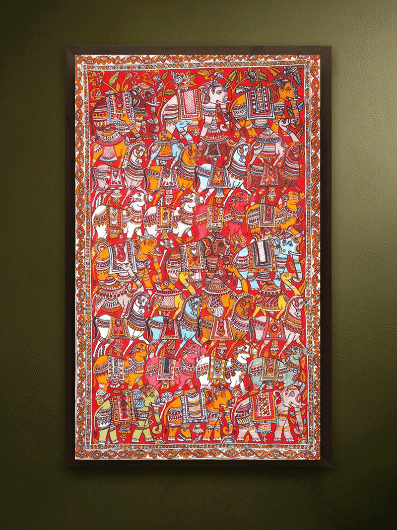 Shop The Royal Procession: Animals in Karuppur Kalamkari  by K. Lakshminarayan