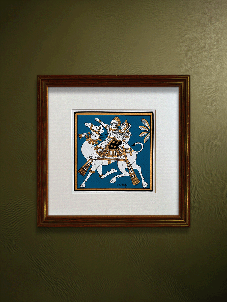 Shop The Royal Ride: King and Queen in Phad Painting by Kalyan Joshi