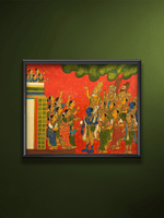 shop The Royal Welcome: A Ramayana Scene in Cheriyal art by D. Vinay Kumar