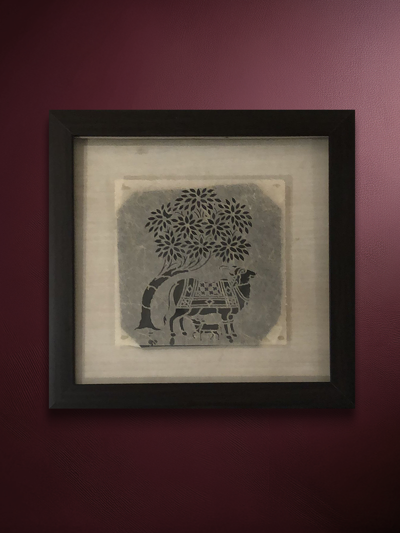 Shop The Sacred Cow Kamdhenu with Calf in Sanjhi by Ashutosh Verma