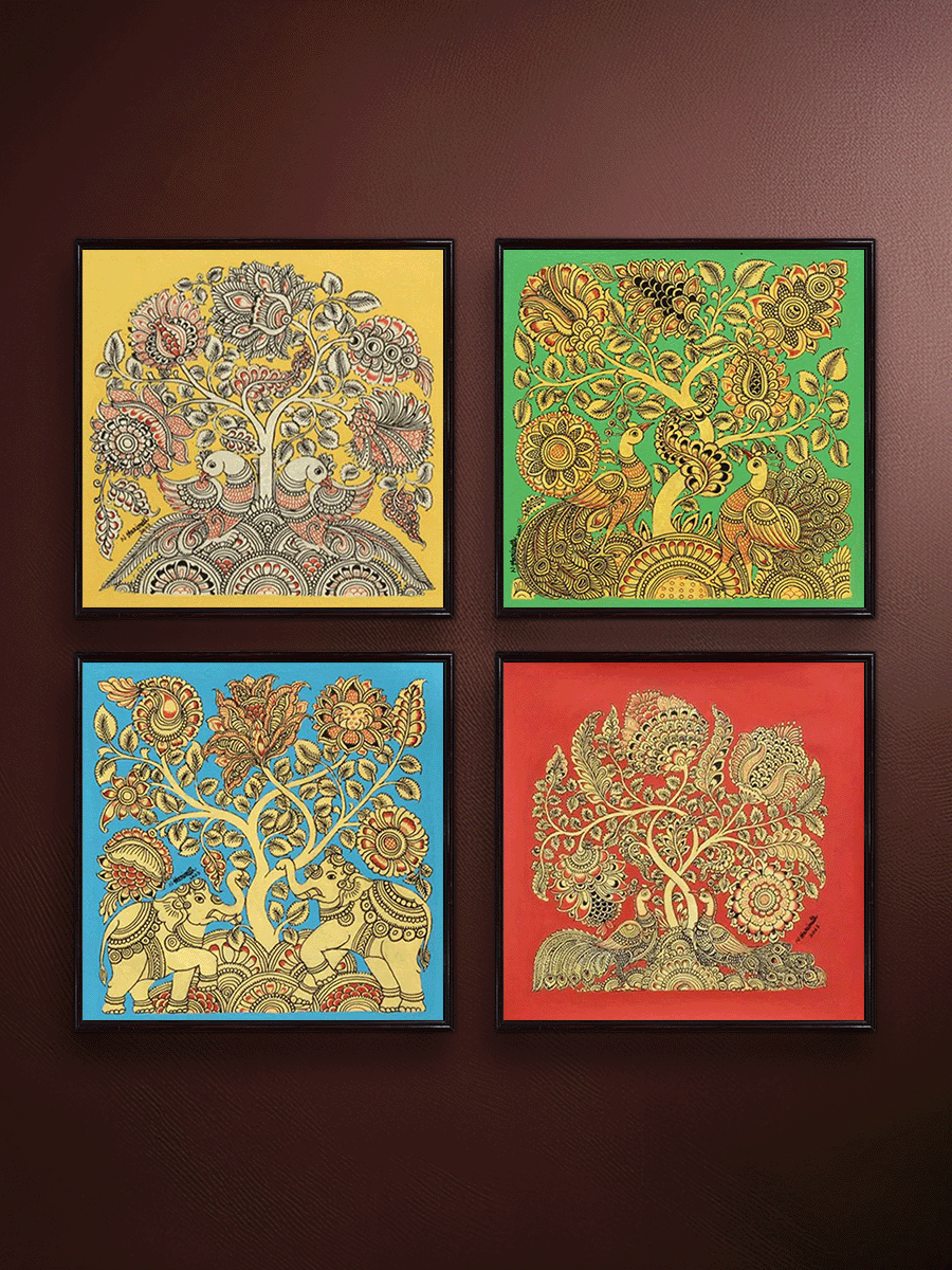 Shop The Sacred Grove: Nurturing Blessings: Kalamkari Painting by Harinath.N