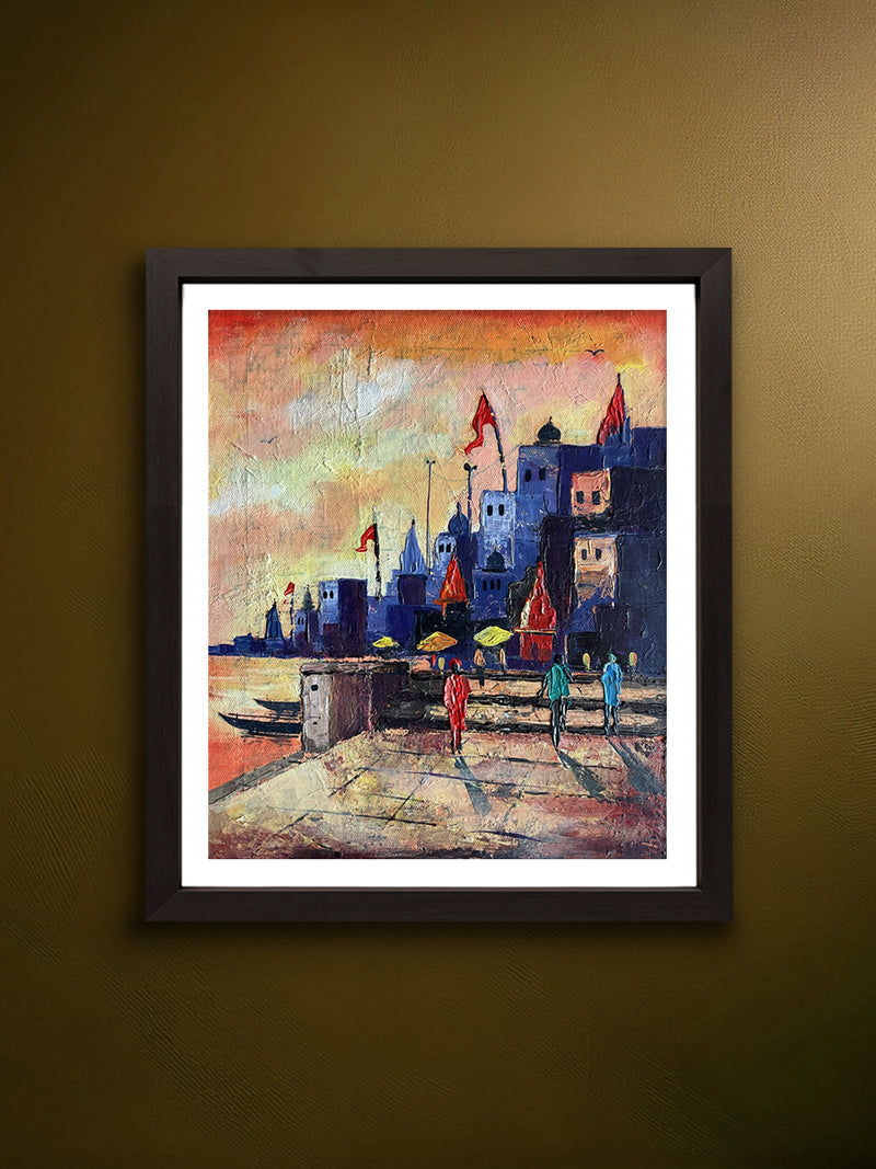 Shop The Spiritual Devotion: Banaras Ghat in Acrylic by Ashish Kumar Mishra