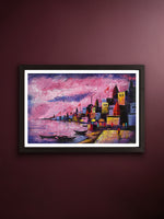 Shop The Spiritual Palette: Varanasi Ghat in Acrylic by Ashish Kumar Mishra