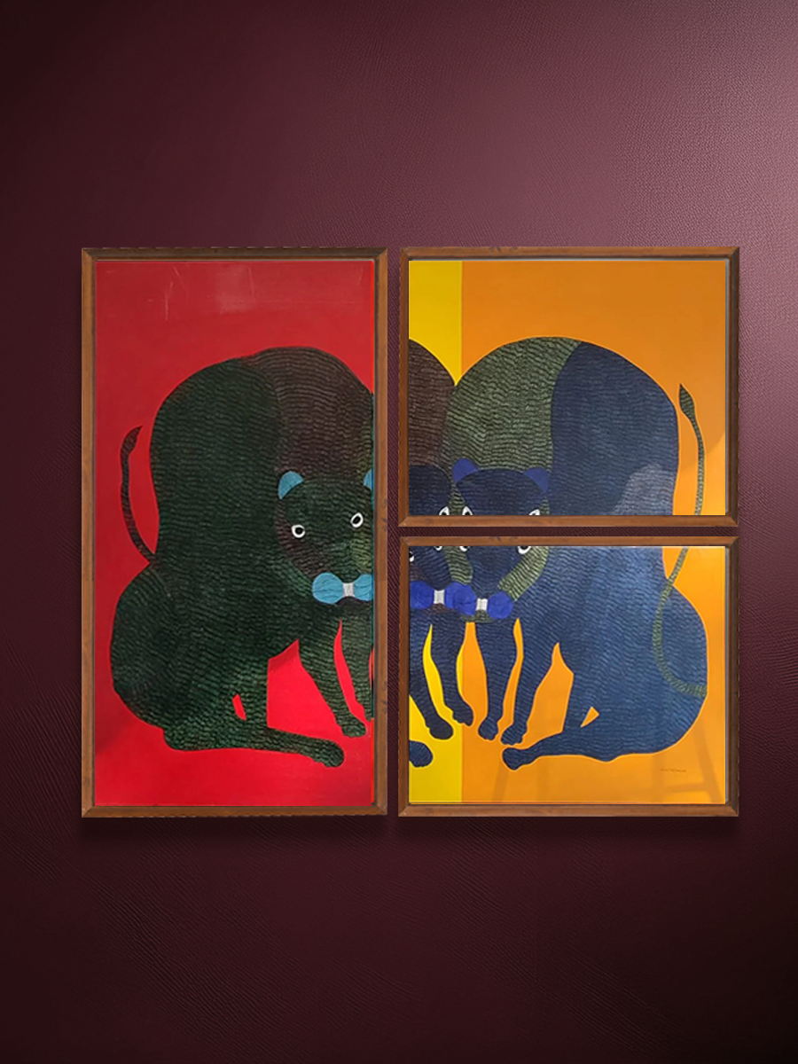 Shop The Streak of Tigers: A Gond Painting by Gareeba Singh Tekam