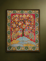 Shop The Tree of Life with Peacocks in Kalamkari by Mannasamudram Viswanath Reddy