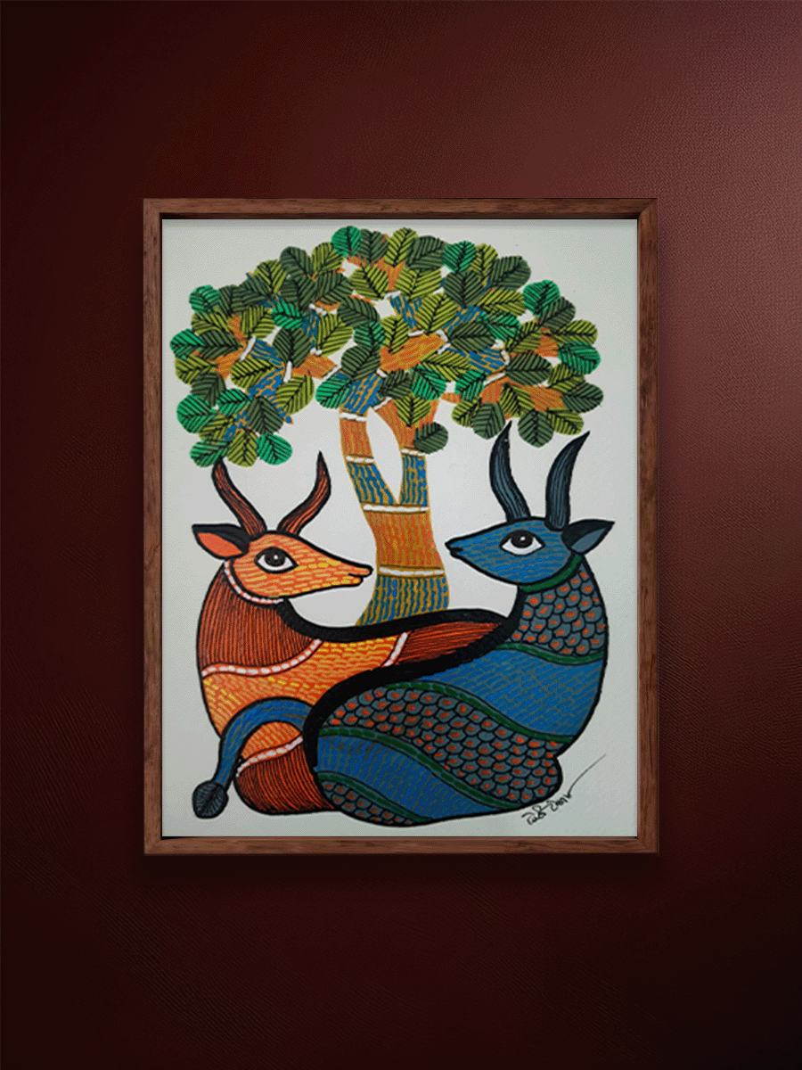 Shop The Tree's Shade: A Pair of Deer in in Gond by Choti Tekam