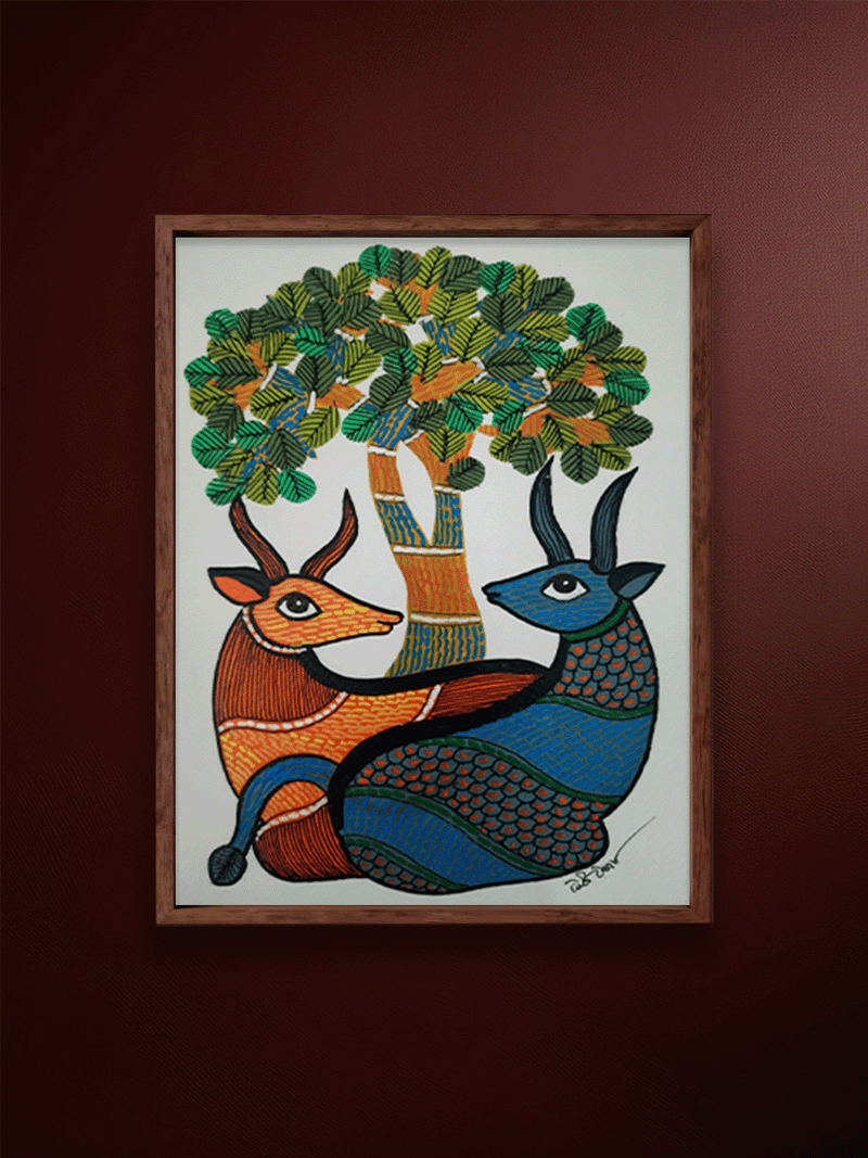Shop The Tree's Shade: A Pair of Deer in in Gond by Choti Tekam