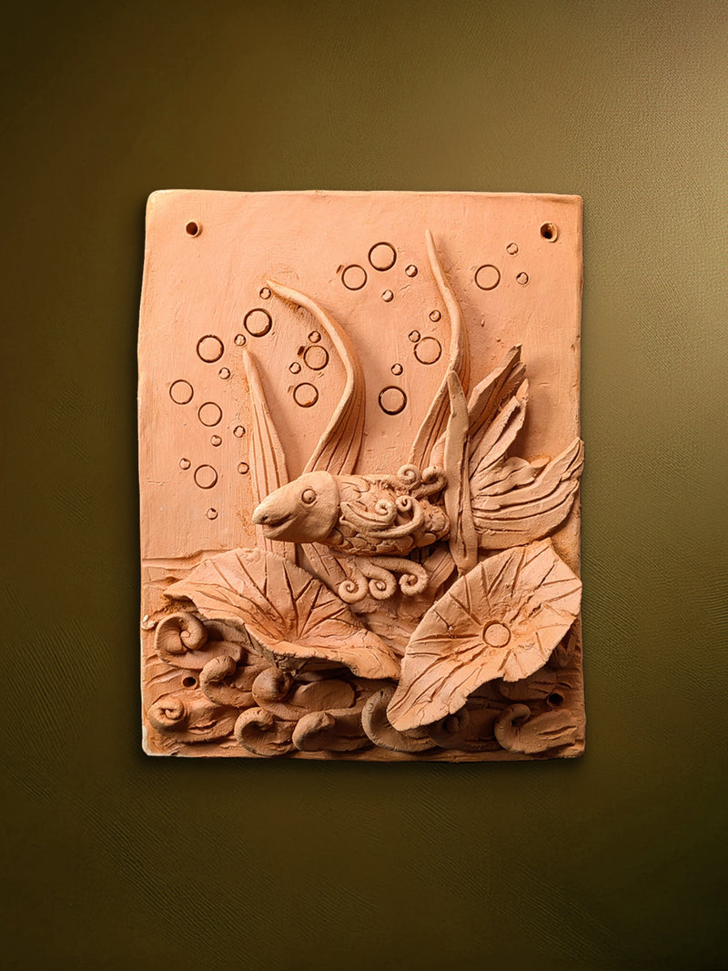 Shop The Underwater Dreamscape: Fish in Terracotta by Dolon Kundu