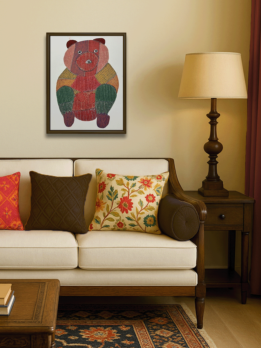 Shop The Vibrant Bear in Gond by Gareeba Singh Tekam