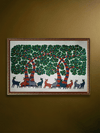 Shop The Vibrant Herd: Trees and Deer in Gond Painting by Choti Tekam