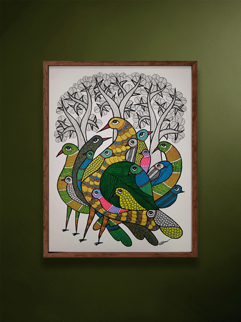 Shop The Wings of Flight in Nature: Flock of Birds in Gond by Choti Tekam