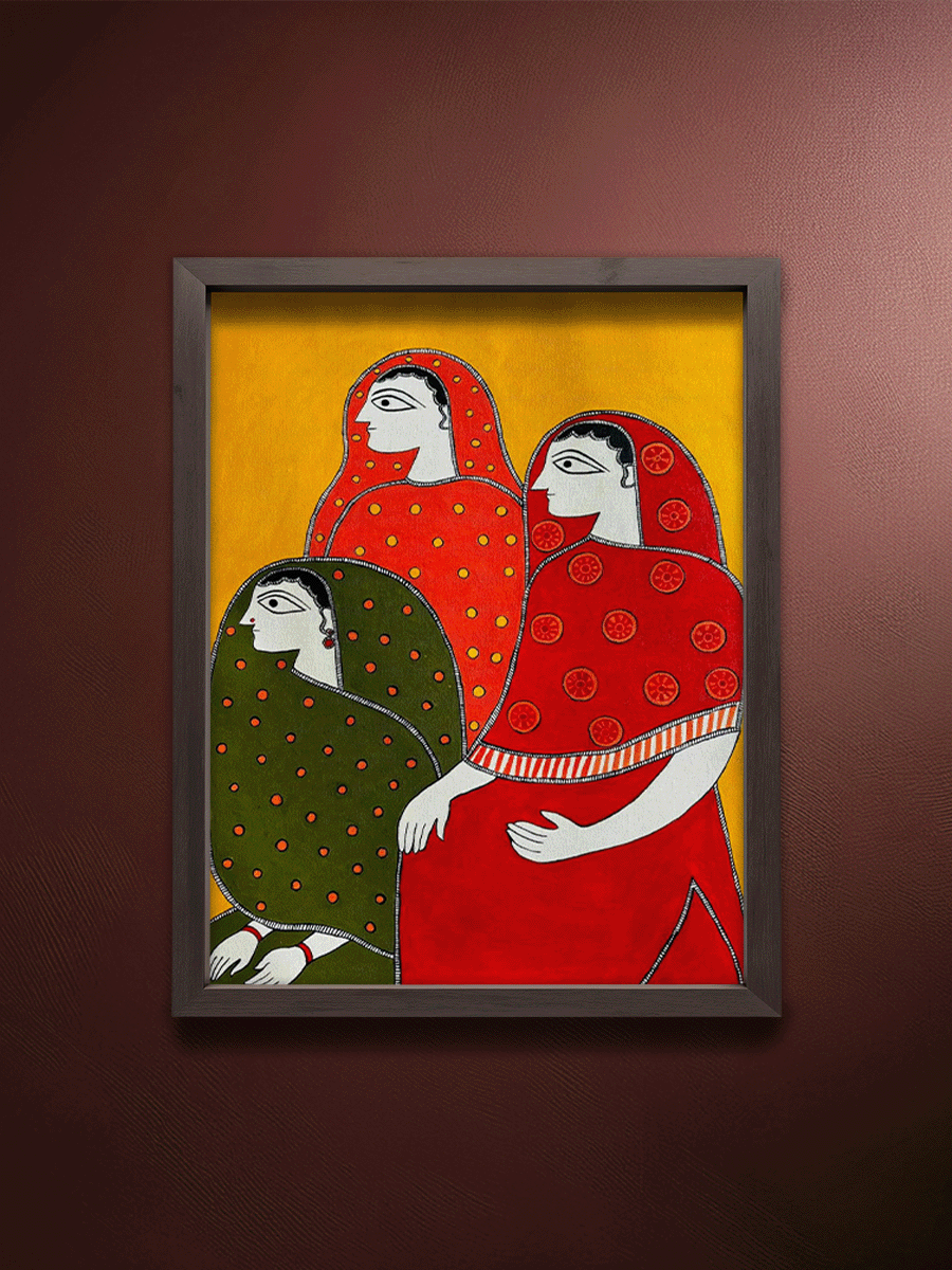 Shop Three Girls (Amrita Sher-Gil) in Madhubani by Izhar Ansari
