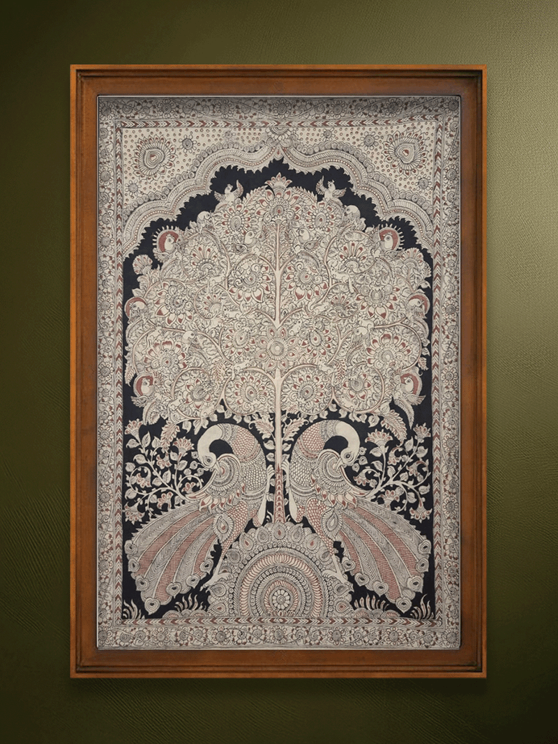 Shop Tree of Life and Peacocks in Kalamkari by Harinath N.