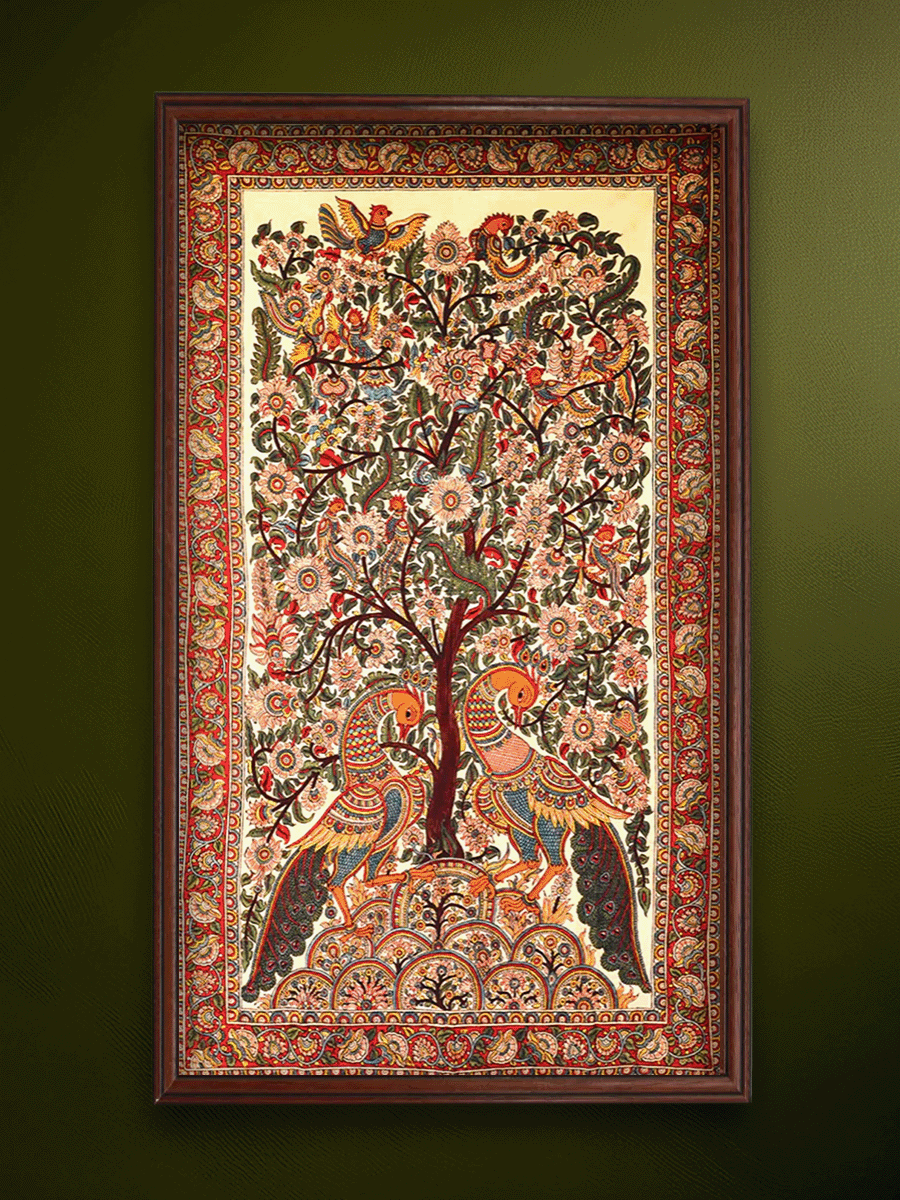 Shop Tree of Life with Peacocks Kalamkari Painting by Siva Reddy