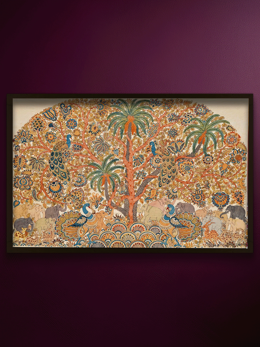 Shop Tree of life: A Forest Scene Kalamkari Painting by Harinath.N