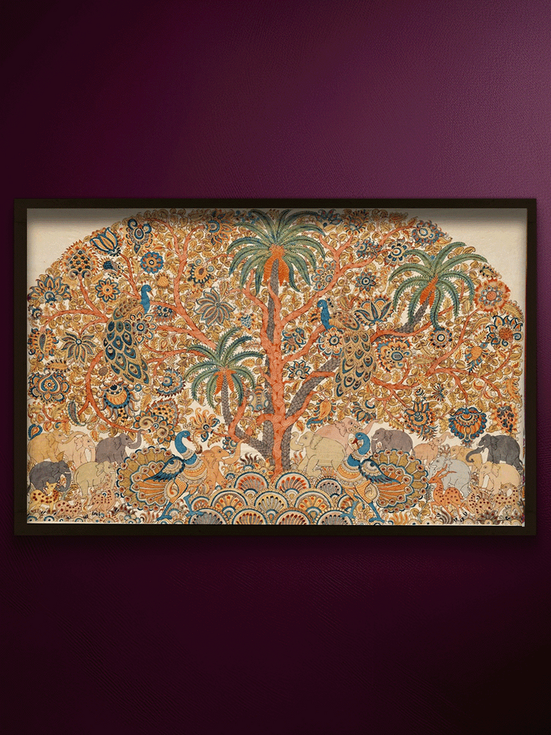 Shop Tree of life: A Forest Scene Kalamkari Painting by Harinath.N
