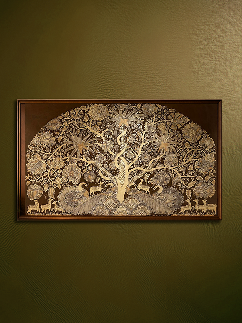 Tree of life with animals in Kalamkari Painting Online for home decor