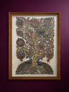 Shop Tree of life with closed feathers: Kalamkari Painting by Harinath.N
