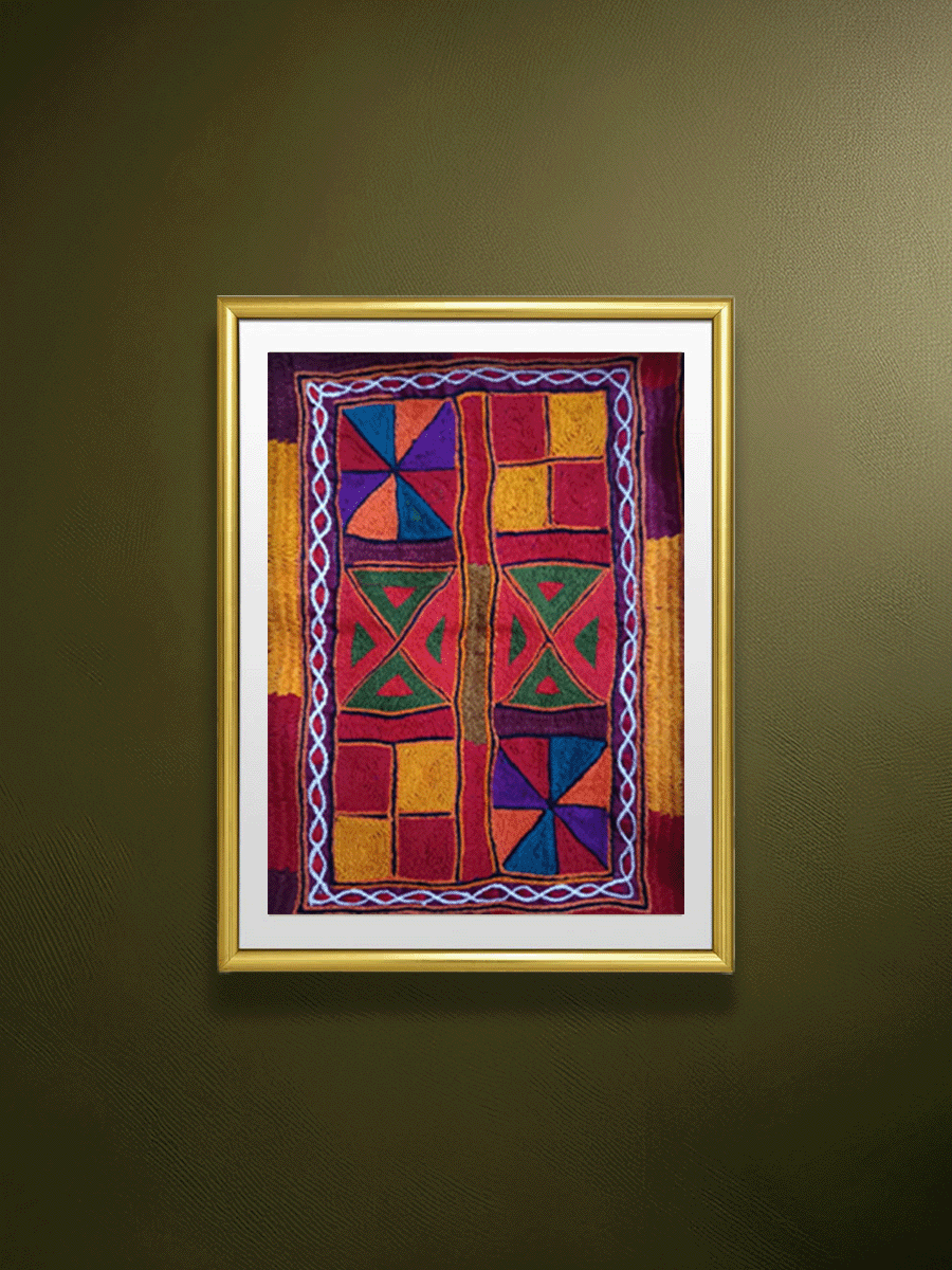 Shop Vibrant Geometry: Lines, Triangles, and Squares in Banjara Embroidery by Sapavat Siddu