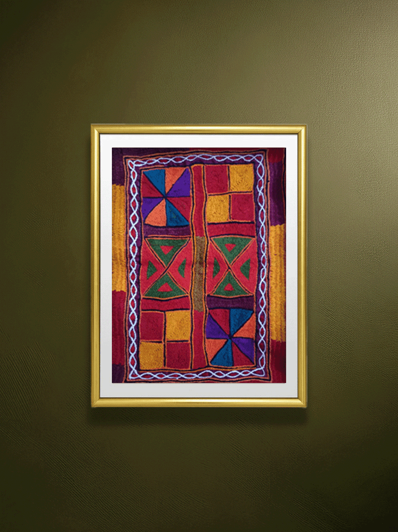 Shop Vibrant Geometry: Lines, Triangles, and Squares in Banjara Embroidery by Sapavat Siddu