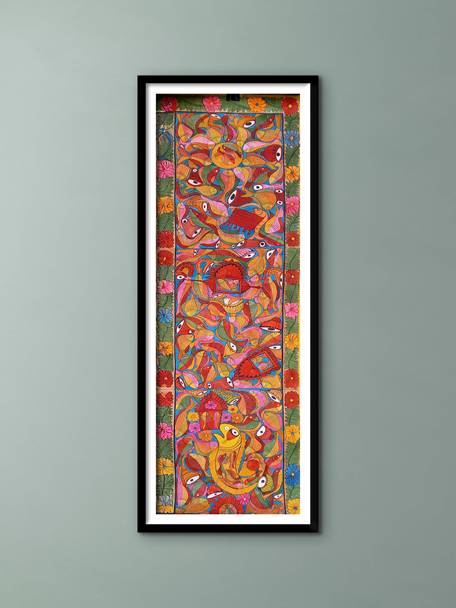 Shop Vivid Chowkas Pot Fish motif In Bengal Patachitra by Sonali Chitrakar