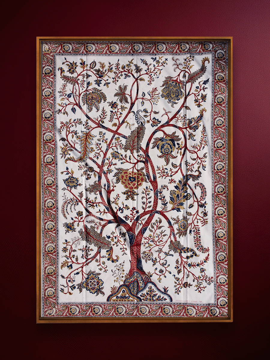 Shop Wonders of Nature: Tree of Life in Machlipatnam Kalamkari by Varun Kumar Pitchuka