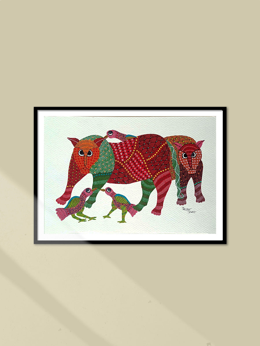 Shop  Panther and Birds in Gond by Kailash Pradhan