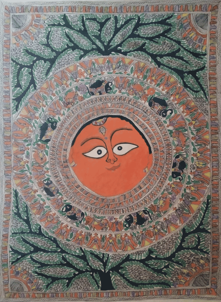 Sun and nature in Madhubani by Naina Creation Thumbnail