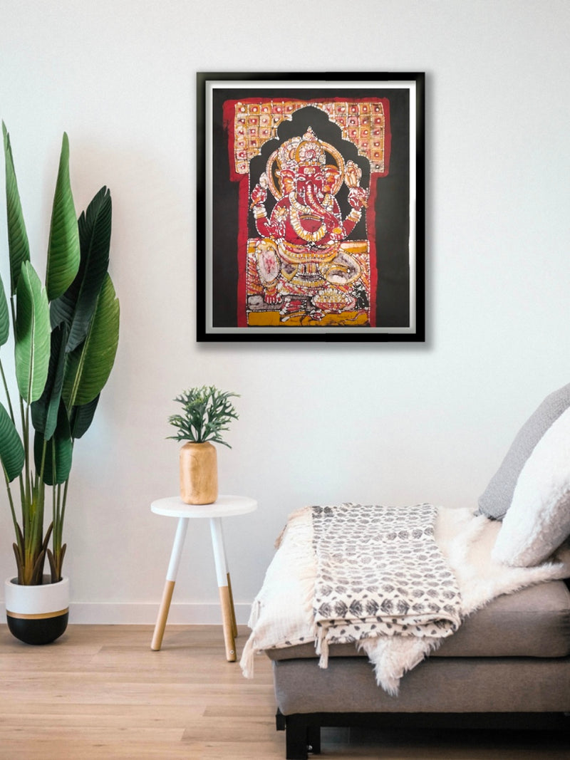 Order Online Lord Ganesha Mandapa Batik Painting