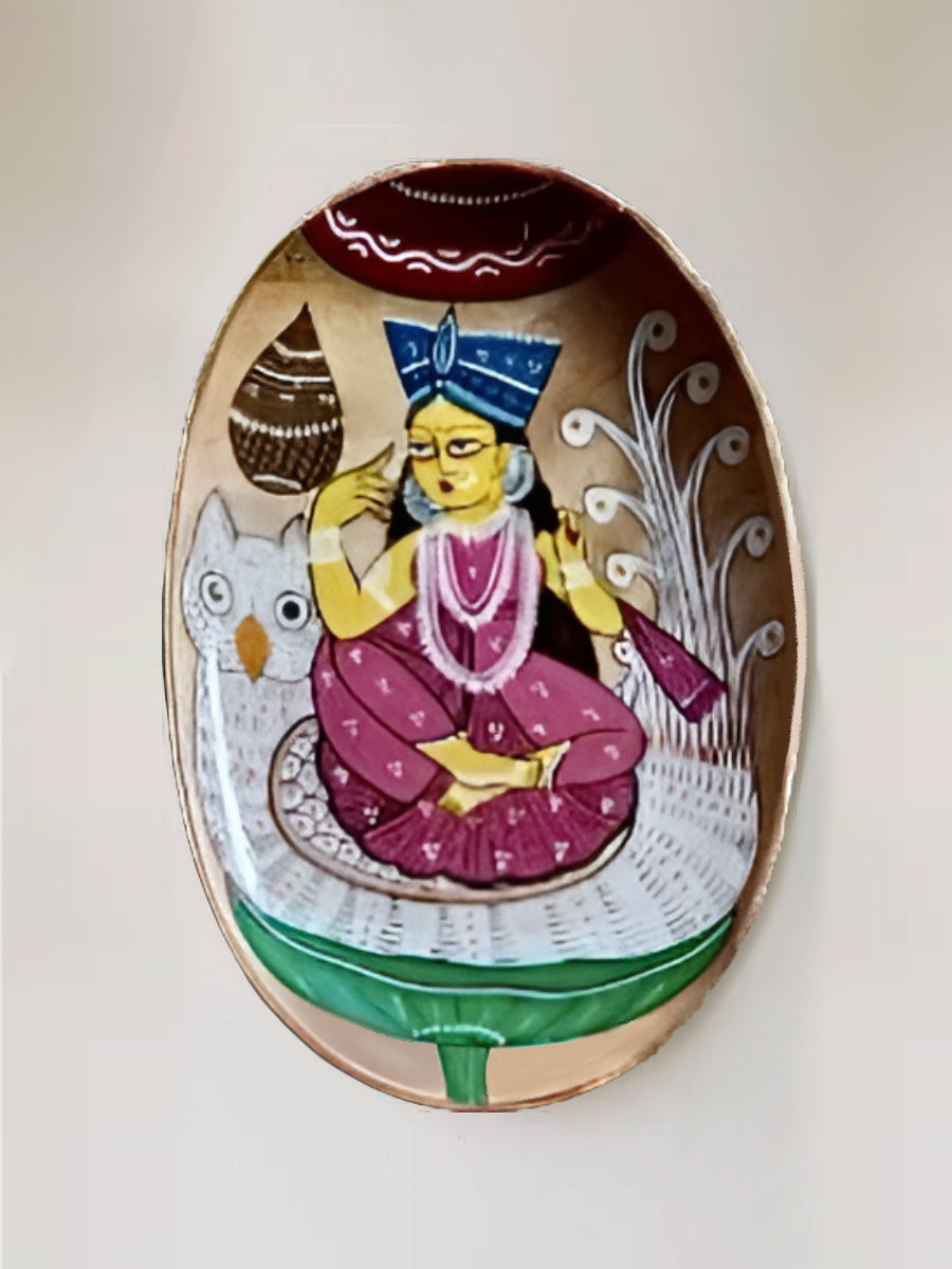 Goddess Lakshmi Kalighat art Wall Plates for Sale