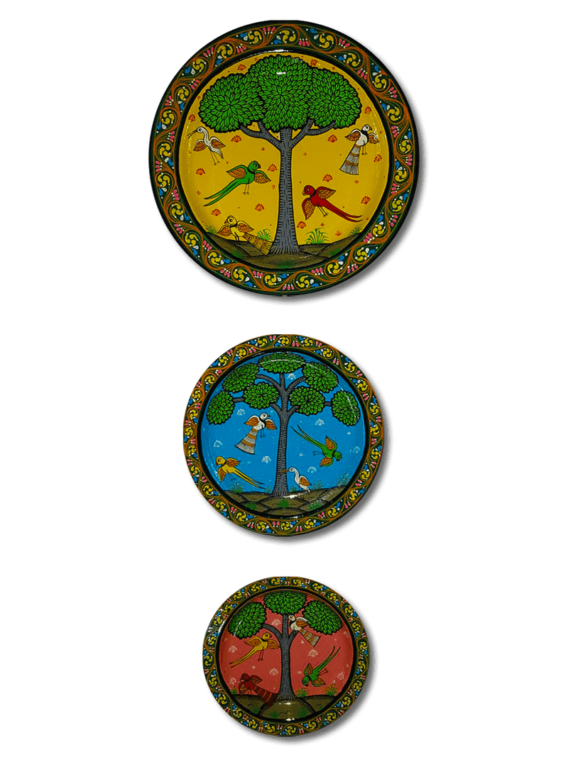 Buy Set of 3 Nature Pattachitra Wall Plates