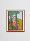 Harmony of Hues: A Woman's Elegance Amidst Lush Green Landscapes Basohli Painting by Aastha Billowria  & Shivakshi Sharma for sale